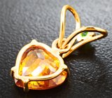 Кулон со сфалеритом 3,9 карата и цаворитом