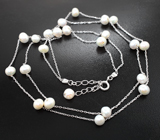 Серебряное колье с жемчугом Серебро 925