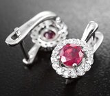 Замечательные серебряные серьги с рубинами