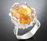 Серебряное кольцо с резным цитрином авторской огранки