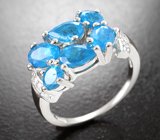 Роскошное серебряное кольцо с «неоновыми» апатитами