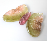 Набор из 3 резных турмалинов 10,16 карата 