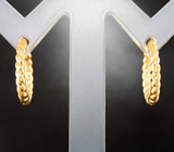 Золотые серьги с крупным насыщенным кремово-розовым морским жемчугом 23,55 карата Золото