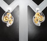 Изящные серебряные серьги с цитринами