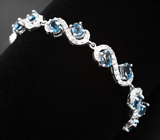 Изысканный серебряный браслет с London топазами