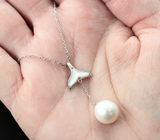 Серебряное колье с  жемчугом и перламутром