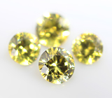 Набор из 4 уральских демантоидов 0,57 карата 