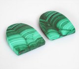 Пара слайсов уральского малахита 17,07 карата