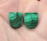 Пара слайсов уральского малахита 17,07 карата