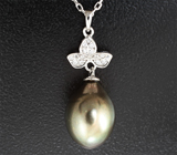 Серебряное колье с цветным жемчугом