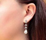 Серебряные серьги с жемчугом Серебро 925