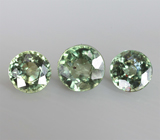 Набор из 3 зеленых сапфиров 1,4 карата 