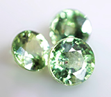 Набор из 3 зеленых сапфиров 1,4 карата 