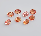 Набор из 8 оранжевых сапфиров 1,82 карата 