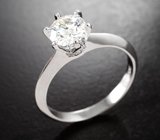 Серебряное кольцо с муассанитом топовой огранки 1,02 карата