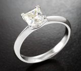 Серебряное кольцо с муассанитом топовой огранки 0,93 карата