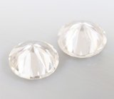 Пара бесцветных муассанитов топовой огранки 1,99 карата