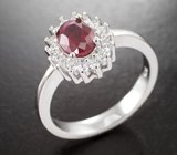 Изящное cеребряное кольцо с насыщенным рубином