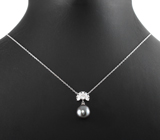 Серебряное колье с цветным жемчугом