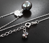 Серебряное колье с цветным жемчугом