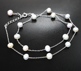 Серебряное колье с жемчугом