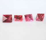 Набор из 4 кристаллов рубиновой шпинели 3,41 карата 