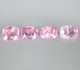 Набор из 4 розовых шпинелей 3,87 карата