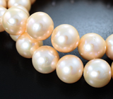 Массивное золотое колье с крупным золотисто-кремовым морским жемчугом барокко 320,3 карата Золото