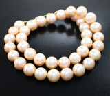 Массивное золотое колье с крупным золотисто-кремовым морским жемчугом барокко 320,3 карата Золото