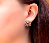 Праздничные серебряные серьги с цитринами, турмалинами и ограненными эфиопскими опалами Серебро 925