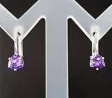 Прелестные cеребряные серьги с аметистами