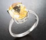 Классическое cеребряное кольцо с цитрином