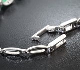 Великолепный серебряный браслет с изумрудами