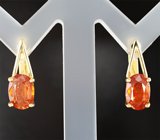 Комплект с цаворитом топового цвета 0,47 карата и мандариновыми спессартинами 5,22 карата