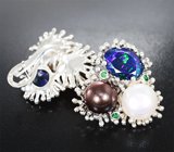 Комплект с эфиопскими опалами 16,73 карата, морским жемчугом барокко 47,28 карата и цаворитами