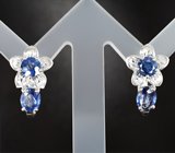 Комлпект с синими сапфирами 3,43 карата