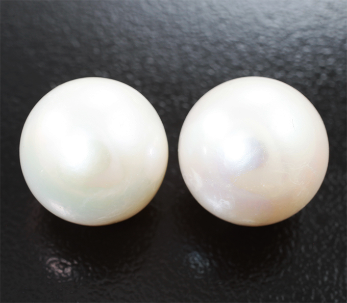 Крупная пара кремово-белых морских жемчужин 29,09 карата! Исключительный люстр