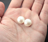 Крупная пара кремово-белых морских жемчужин 33,4 карата! Исключительный люстр 