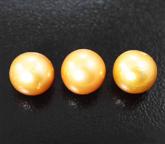 Редкий набор из 3 золотистых морских жемчужин 10,36 карата