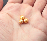 Редкий набор из 3 золотистых морских жемчужин 10,36 карата 