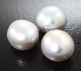 Набор из 3 серебристых морских жемчужин 15,19 карата! Натуральный цвет 