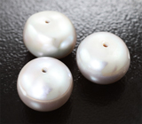 Набор из 3 серебристых морских жемчужин 15,19 карата! Натуральный цвет 