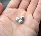 Набор из 3 серебристых морских жемчужин 15,19 карата! Натуральный цвет 