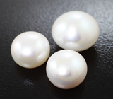 Набор из 3 кремово-белых морских жемчужин 19,29 карата! Исключительный люстр 