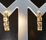 Золотые серьги с пастельно-зелеными диаспорами высокой чистоты 1,76 карата Золото