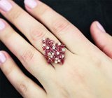 Роскошное серебряное кольцо с рубинами