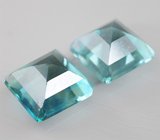 Крупная пара «неоновых» флюоритов высокой чистоты 20,08 карата