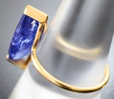Стильное золотое кольцо с крупным насыщенным танзанитом редкой огранки 6,2 карата Золото