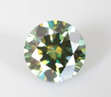 Кольцо с зеленым муассанитом высокой чистоты 1 карат, жемчужиной Keshi 5 карат и ограненным лунным камнем 0,84 карата