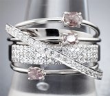 Комплект с розовыми бриллиантами 0,7 карата и лейкосапфирами
